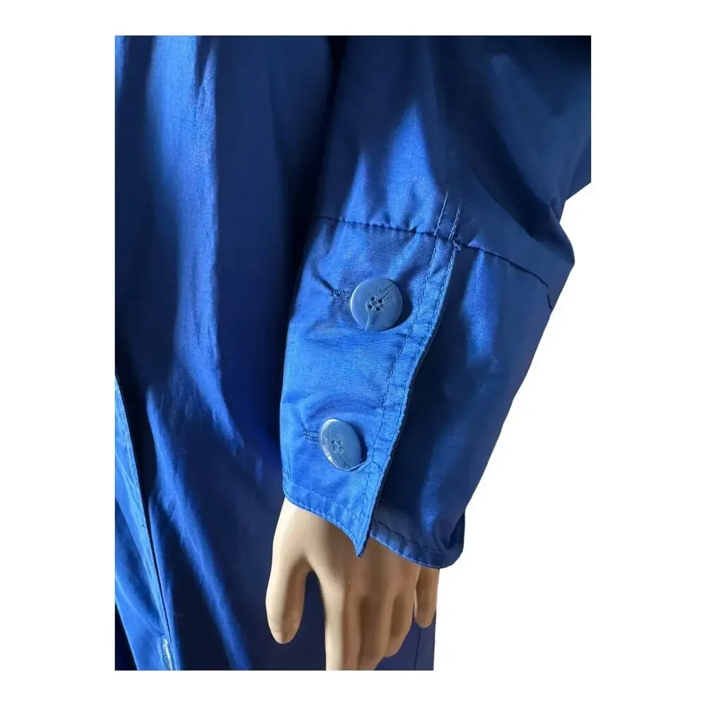Vintage Raingear 80s Royal Blue Raincoat Trench Raglan Size M